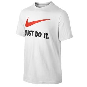 Nike JDI Swoosh S/S T Shirt   Boys Grade School   Casual   Clothing   Dark Grey Heather/Vivid Blue