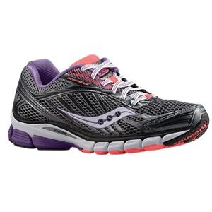 Saucony Ride 6   Womens   Running   Shoes   Grey/Purple/Vizipro Coral
