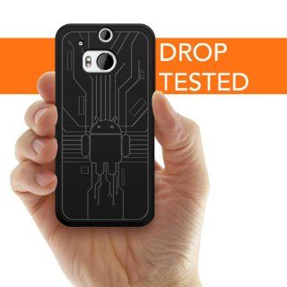 Cruzerlite Bugdroid Circuit TPU Case for the HTC All New One (M8) 2014   Retail Packaging   Black Cell Phones & Accessories