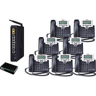 XBLUE X 50 VoIP Office Telephone System, 7pk   Charoal