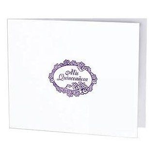 Mis Quinceanera foil on white cardboard photo folder frame Our price is for 50 pcs   4x6  