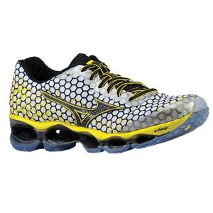 Mizuno Wave Prophecy 3   Mens   Running   Shoes   White/Black/Cyber Yellow