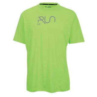 Under Armour Heatgear Reflective Run Graphic T Shirt   Mens   Running   Clothing   Hyper Green/Reflective