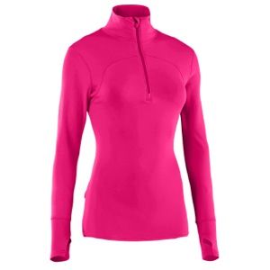Under Armour Qualifier Coldgear Knit 1/4 Zip Top   Womens   Running   Clothing   Pinkadelic