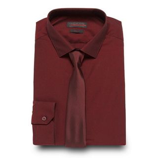 Red Herring Wine slim fit shirt and tie set
