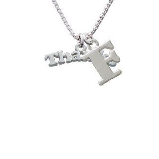 Large ''Thanks'' Initial F Charm Necklace Delight Jewelry Jewelry