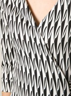 Diane Von Furstenberg Stylised Harlequin Check Wrap Dress   Gaudenzi