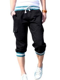 Tonwhar Mens Fashion Capris Shorts Elastic Waist Drawstring 3/4 Length Pants at  Mens Clothing store