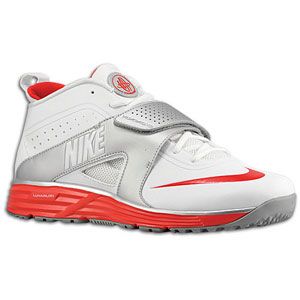 Nike Huarache Turf Lacrosse   Mens   Lacrosse   Shoes   White/Metallic Silver/Challenge Red