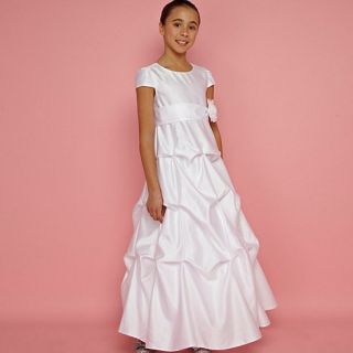 Pearce II Fionda Designer girls white tuck detailed occasion dress