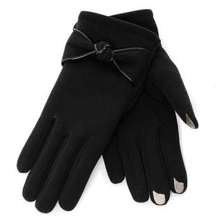 Isotoner Black knot detail smartouch thermal gloves