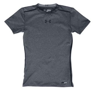 Under Armour Heatgear Sonic Fitted S/S T Shirt   Boys Grade School   Training   Clothing   Carbon Heather/Black