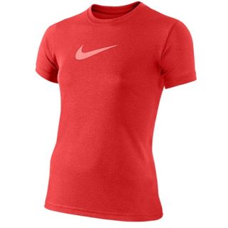 Nike Legend S/S Swoosh T Shirt   Girls Grade School   Training   Clothing   Fusion Red/Atomic Pink
