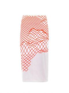 Cycle fluoro grid print pencil skirt  Dion Lee  I