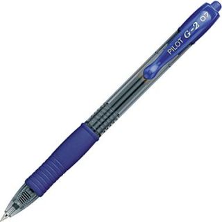 Pilot G 2 Retractable Gel Ink Pens, Fine Point, Blue, Dozen