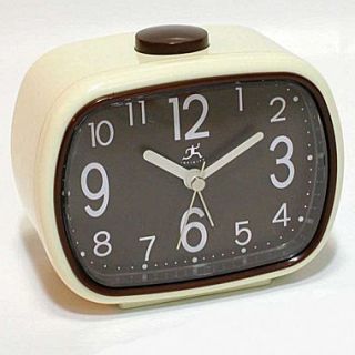 Infinity Instruments That 70s Alarm Clock, Ivory and Brown Plastic