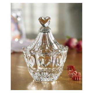 Fifth Avenue Crystal Sweatheart Candy Jar with Lid   Decorative Bowls