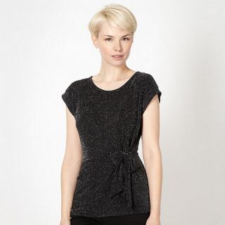 The Collection Black ruched side tie top