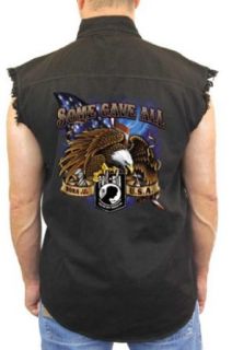 Sleeveless Denim Shirt "POW Some Gave All Born in the USA" at  Mens Clothing store