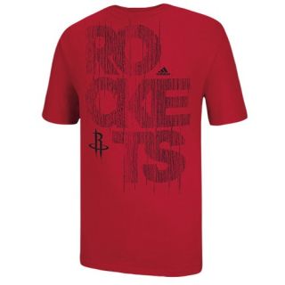 adidas NBA Written Out T Shirt   Mens   Basketball   Clothing   Houston Rockets   Red