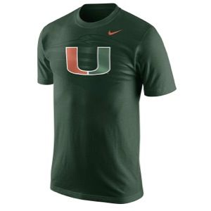 Nike College Team Launch T Shirt   Mens   Basketball   Clothing   Miami (Fla.) Hurricanes   Noble Green
