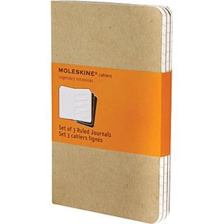 Moleskine Cahier Journal, Set of 3, Extra Large, Ruled, Kraft Brown, Soft Cover, 7 1/2 x 10