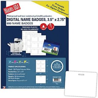 Blanks/USA 3 1/2 x 2 3/4 Digital Name Badge, White, 100/Pack