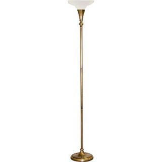 Ledu Incandescent/CFL Torchiere Floor Lamp, Antique Brass