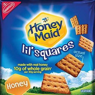 Honey Maid Lil Squares Honey Graham Crackers, 1.06 oz. Bags, 72 Bags/Carton