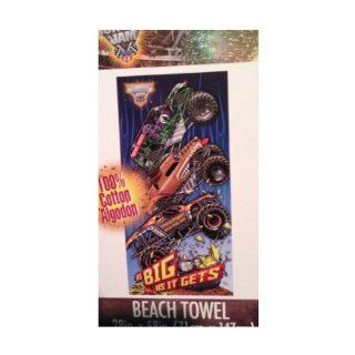 Monster Jam Beach Towel   As Big As It Gets   28" x 58"   100% Cotton   Childrens Bath Towels