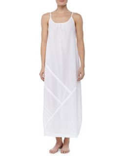 Womens Cotton Batiste Long Nightgown, White   Donna Karan   White (SMALL)