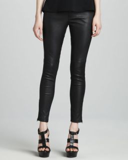 Womens Karen Leather Stretch Pants   Cut25 by Yigal Azrouel   Jet (6)