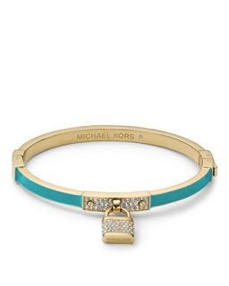 Pave Padlock Hinge Bracelet, Golden/Turquoise   Michael Kors   Gold/Turquoise