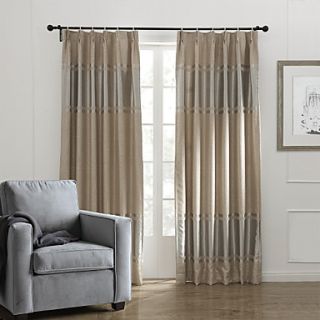 (One Pair) Elegant Silver Stripe Blackout Curtain