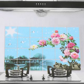 90x60cm Scenery Pattern Oil Proof Water Proof Kitchen Wall Sticker