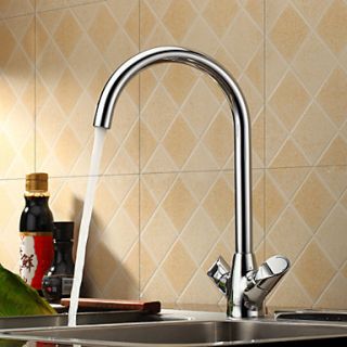 Sprinkle by Lightinthebox   Centerset Two Handles Brass Kitchen Faucet Chrome Finish