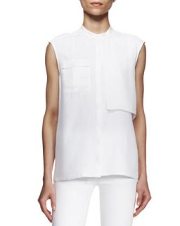 Womens Giles Sleeveless Flap Panel Blouse   J Brand Ready to Wear   White