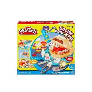 Play Doh Doctor Drill 'n Fill Playset (Manufacturer's Age 3 years and up) (The set allows your child to play dentist by making braces or brushing teeth, and also gives you the opportunity to teach about dental hygiene) Toys & Games