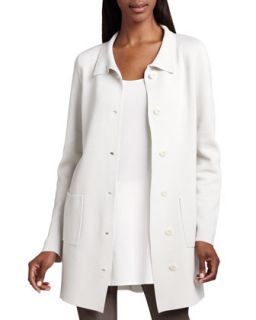 Womens Stand Collar A line Jacket, Petite   Eileen Fisher   Bone (PM (10/12))