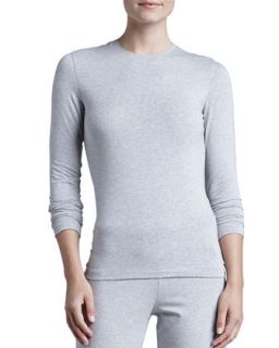 Womens Tricot Long Sleeve Top, Gray   La Perla   Grey (X LARGE/5)
