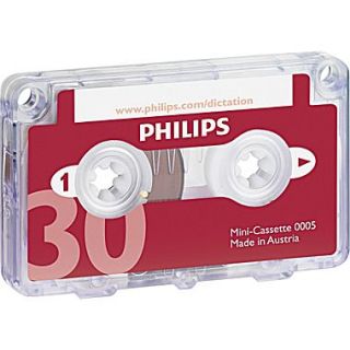 Philips Dictation Mini Cassette, 30 min (15 x 2), 10/Pack