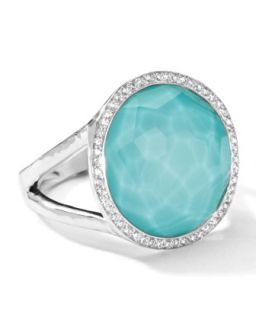 Stella Lollipop Ring in Turquoise Doublet with Diamonds, 0.23   Ippolita  