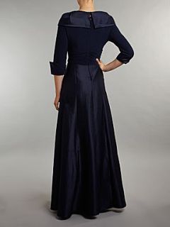 Eliza J Portrait collar 3/4 sleeve maxi dress Navy