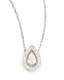Ava 18k White Gold Pear Diamond Pendant Necklace, 0.74 TCW   Boucheron   White