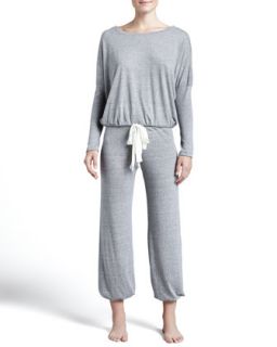 Womens Slouchy Drawstring Pants, Gray Heather   Eberjey   Gray heather (SMALL)