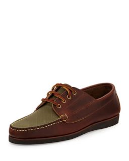 Mens Falmouth USA II Boat Shoe, Brown/Olive   Eastland Made in Maine   (7 1/2)