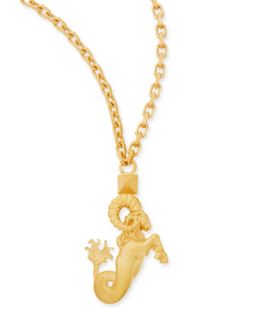 Golden Aries Zodiac Necklace, 36L   Valentino   Gold
