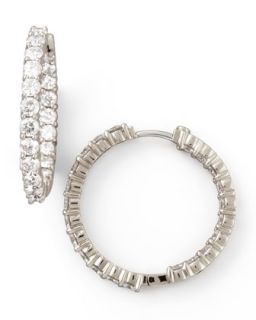 35mm White Gold Diamond Hoop Earrings, 3.43ct   Roberto Coin   White (35mm ,