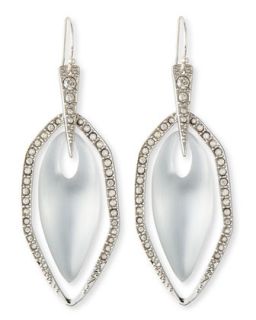 Neon Deco Silvertone Crystal Embellished Lucite Earrings   Alexis Bittar  