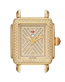 Limited Edition Deco Diamond Dial Watch Head, Gold   MICHELE   Gold